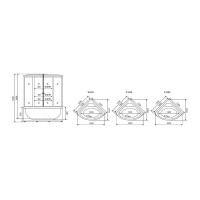 Душевой бокс Timo Standart T-6655SF, 150 x 150 см, c крышей, высокий поддон, стекла матовые, профиль хром