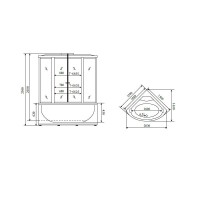 Душевая кабина Timo Standart T-6655SF-T-STUN, 150 x 150 см, стекло матовое, профиль хром, хамам