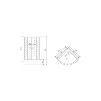 Душевая кабина Timo Standart T-6680SF, 80 x 80 см, c крышей, средний поддон, стекла матовые, профиль хром