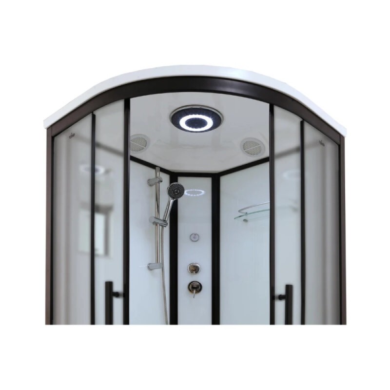 Душевой бокс Timo Standart T-6690BF, 90 x 90 см, c крышей, высокий поддон, стекла прозрачные, профиль черный