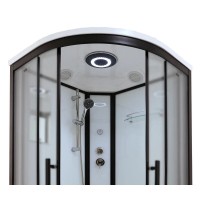Душевая кабина Timo Standart Black Fabric T-6690BF-T-STUN, 90 x 90 см, стекло матовое, профиль черный, хамам