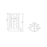 Душевая кабина Timo Standart Black Fabric T-6690BF-T-STUN, 90 x 90 см, стекло матовое, профиль черный, хамам