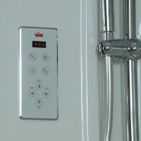 Душевая кабина Timo Lux T-7700-T-STUN, 100 x 100 см, стекло прозрачное, профиль хром, хамам