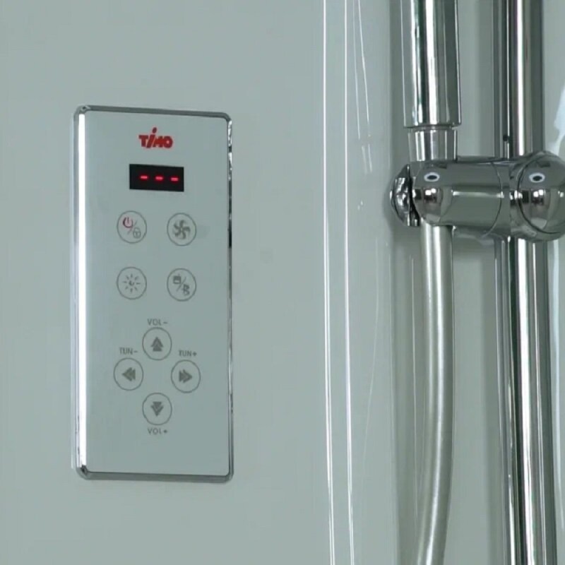 Душевая кабина Timo Lux T-7701-T-STUN, 100 x 100 см, стекло прозрачное, профиль хром, хамам