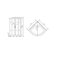 Душевая кабина Timo Lux T-7701-T-STUN, 100 x 100 см, стекло прозрачное, профиль хром, хамам