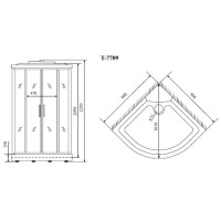 Душевая кабина Timo Lux T-7709(NEW), 90 x 90 см, c крышей, с гидромассажем, низкий поддон, стекла прозрачные, профиль хром