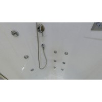 Душевая кабина Timo Lux T-7709(NEW), 90 x 90 см, c крышей, с гидромассажем, низкий поддон, стекла прозрачные, профиль хром