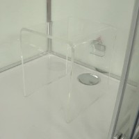 Душевая кабина Timo Lux T-7709NEW-T-STUN-T-CH/C, 90 x 90 см, стекло прозрачное, профиль хром, хамам, стул