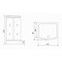 Душевая кабина Timo Lux 120 x 90 см, с гидромассажем, T-7715
