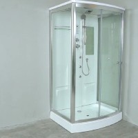 Душевая кабина Timo Lux T-7715-T-STUN-T-CH/C, 90 x 120 см, стекло прозрачное, профиль хром, хамам, стул