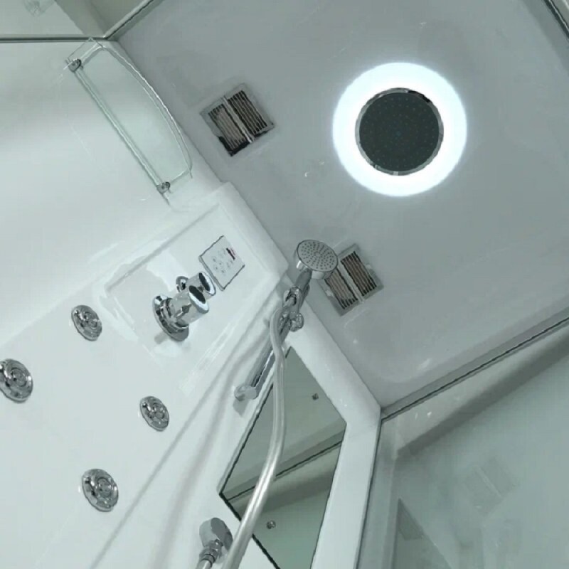 Душевая кабина Timo Lux T-7715-T-STUN-T-CH/C, 90 x 120 см, стекло прозрачное, профиль хром, хамам, стул