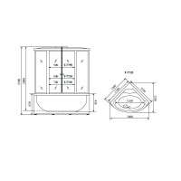 Душевая кабина Timo Lux T-7725-T-STUN, 120 x 120 см, стекло прозрачное, профиль хром, хамам