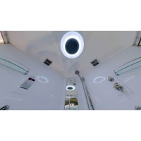 Душевой бокс Timo Lux T-7735C, 135 x 135 см, c крышей, высокий поддон, с гидромассажем, стекла прозрачные, профиль хром