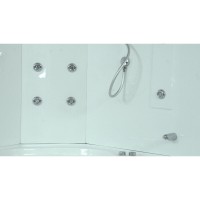Душевой бокс Timo Lux T-7735C, 135 x 135 см, c крышей, высокий поддон, с гидромассажем, стекла прозрачные, профиль хром