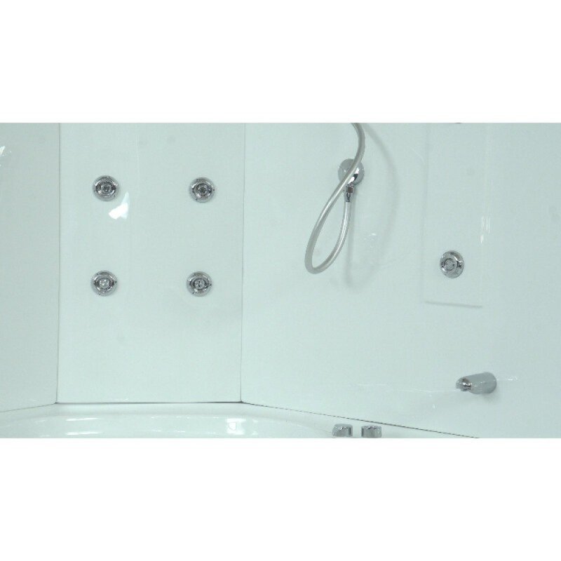 Душевой бокс Timo Lux T-7735C, 135 x 135 см, c крышей, высокий поддон, с гидромассажем, стекла прозрачные, профиль хром