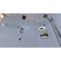 Душевой бокс Timo Lux T-7735C, 135 x 135 см, c крышей, высокий поддон, с гидромассажем, стекла прозрачные, профиль хром