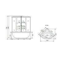 Душевая кабина Timo Lux Clean Glass T-7735C-T-STUN, 135 x 135 см, стекло прозрачное, профиль хром, хамам