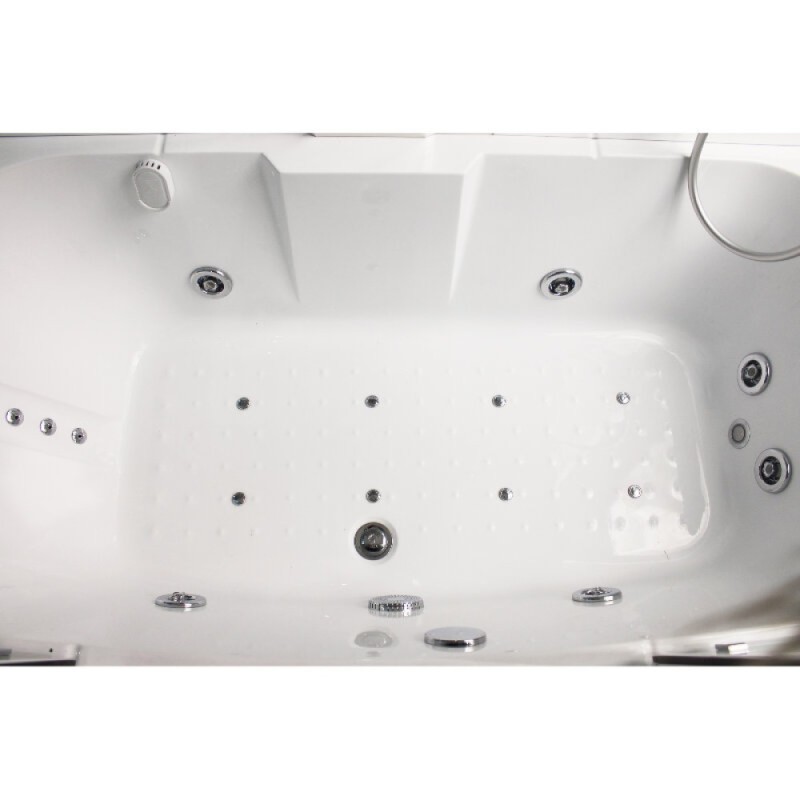 Душевой бокс Timo Lux T-7750(NEW), 150 x 88 см, c крышей, высокий поддон, с гидромассажем, стекла прозрачные, профиль хром