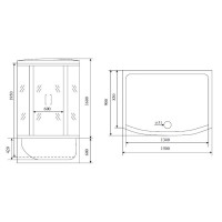 Душевой бокс Timo Lux T-7750(NEW), 150 x 88 см, c крышей, высокий поддон, с гидромассажем, стекла прозрачные, профиль хром