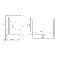 Душевая кабина Timo Lux T-7750-T-STUN, 150 x 90 см, стекло прозрачное, профиль хром, хамам