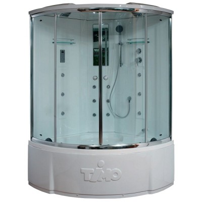 Душевая кабина Timo Lux T-7755-T-STUN, 150 x 150 см, стекло прозрачное, профиль хром, хамам
