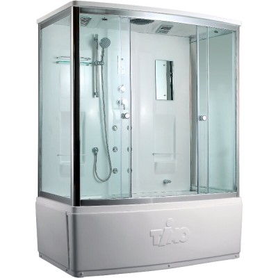 Душевой бокс Timo Lux T-7770, 170 x 88 см, c крышей, высокий поддон, с гидромассажем, стекла прозрачные, профиль хром