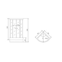 Душевая кабина Timo Lux T-7790-T-STUN, 90 x 90 см, стекло прозрачное, профиль хром, хамам