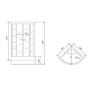 Душевая кабина Timo Comfort T-8800F-T-STUN, 100 x 100 см, стекло матовое, профиль хром, хамам, крыша