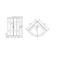 Душевая кабина Timo Comfort T-8801F-T-STUN-T-CH/C, 100 x 100 см, стекло матовое, профиль хром, стекло прозрачное, профиль хром, хамам, крыша, стул