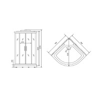 Душевая кабина Timo Comfort T-8809F-T-STUN-T-CH/C, 90 x 90 см, стекло матовое, профиль хром, хамам, крыша, стул