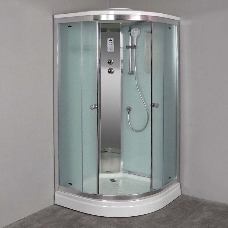 Душевая кабина Timo Comfort T-8809F-T-STUN-T-CH/C, 90 x 90 см, стекло матовое, профиль хром, хамам, крыша, стул