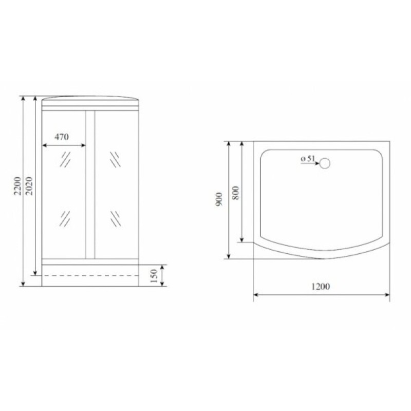 Душевая кабина Timo Comfort T-8815 C Clean Glass, стекло прозрачное, 120 x 90 см
