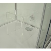 Душевая кабина Timo Comfort Fabric Glass, T-8815F-T-STUN-T-CH/C, 120 x 90 см, стекло матовое, профиль хром, хамам, крыша, стул