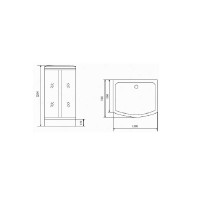 Душевая кабина Timo Comfort Fabric Glass, T-8815F-T-STUN-T-CH/C, 120 x 90 см, стекло матовое, профиль хром, хамам, крыша, стул