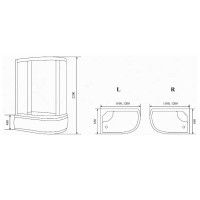 Душевая кабина Timo Comfort Fabric Clean, T-8820RC-T-STUN, 120 x 85 см, стекло прозрачное, профиль хром, хамам