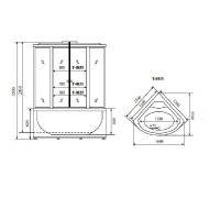 Душевая кабина Timo Comfort Fabric Glass, T-8825F-T-STUN, 120 x 120 см, стекло матовое, профиль хром, хамам