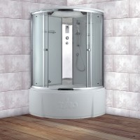 Душевая кабина Timo Comfort Fabric Glass, T-8825F-T-STUN, 120 x 120 см, стекло матовое, профиль хром, хамам