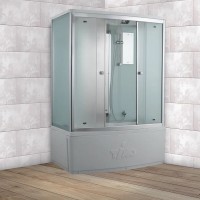 Душевая кабина Timo Comfort Fabric Glass, T-8840F-T-STUN, 140 x 88 см, стекло матовое, профиль хром, хамам
