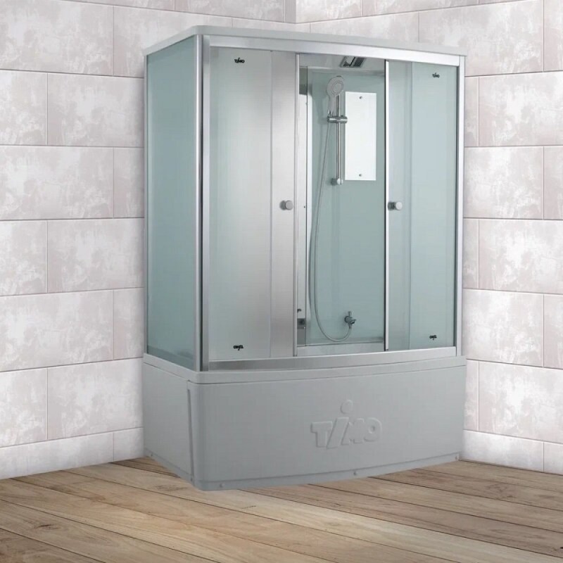 Душевая кабина Timo Comfort Fabric Glass, T-8840F-T-STUN, 140 x 88 см, стекло матовое, профиль хром, хамам