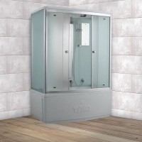 Душевая кабина Timo Comfort Fabric Glass, T-8850F-T-STUN, 150 x 88 см, стекло матовое, профиль хром, хамам
