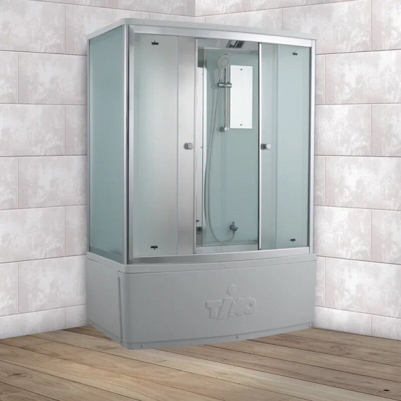 Душевая кабина Timo Comfort Fabric Glass, T-8850F-T-STUN, 150 x 88 см, стекло матовое, профиль хром, хамам