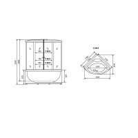 Душевая кабина Timo Comfort Fabric Glass, T-8855F-T-STUN, 150 x 150 см, стекло матовое, профиль хром, хамам