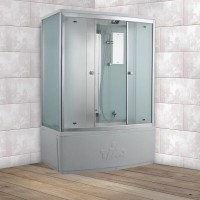 Душевая кабина Timo Comfort Fabric Glass, T-8870F-T-STUN, 170 x 88 см, стекло матовое, профиль хром, хамам