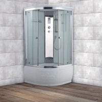 Душевая кабина Timo Comfort Fabric Glass, T-8890F-T-STUN, 90 x 90 см, стекло матовое, профиль хром, хамам