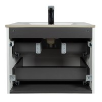 Тумба с раковиной подвесная 60см белая глянцевая BOND T01600-S05W