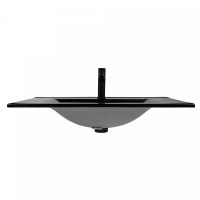 Тумба подвесная 80см белая матовая BOND T01805-S05B с черной матовой раковиной S05-808
