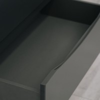 Тумба подвесная 80см темно-серая BOND Wave T01807-S05W с белой раковиной S05-800