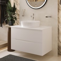 BOND T05805-S01410 Тумба c раковиной подвесная с белой столешницей