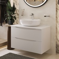 BOND T05805-S01500 Тумба c раковиной подвесная с белой столешницей