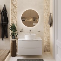 BOND T05805-S03410 Тумба c раковиной подвесная с белой столешницей